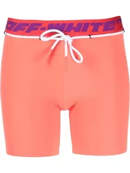 Off-White спортивные шорты с логотипом, оранжевый