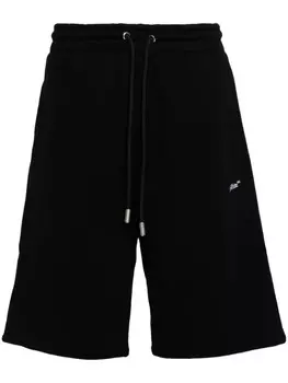 Off-White спортивные шорты с вышивкой, черный