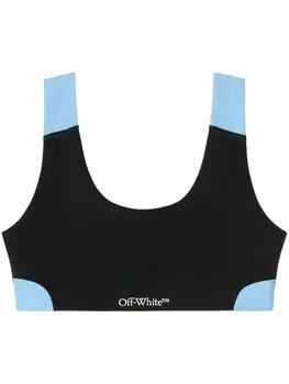 Off-White спортивный бюстгальтер в стиле колор-блок, черный