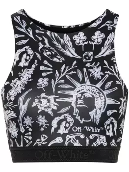 Off-White спортивный топ с принтом, черный