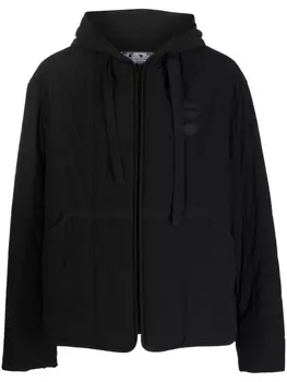 Off-White стеганая куртка с нашивкой-логотипом, черный