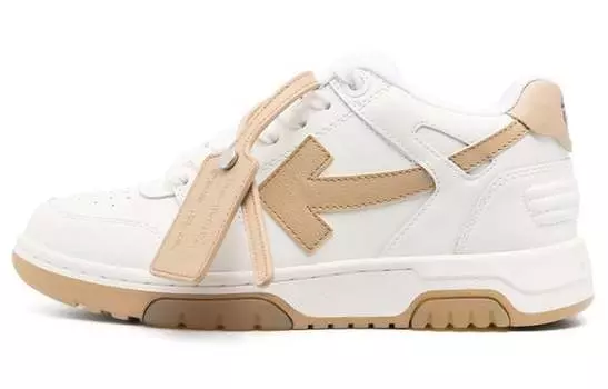 Кроссовки OFF-WHITE Out Of Office Calf Leather White Camel Women's