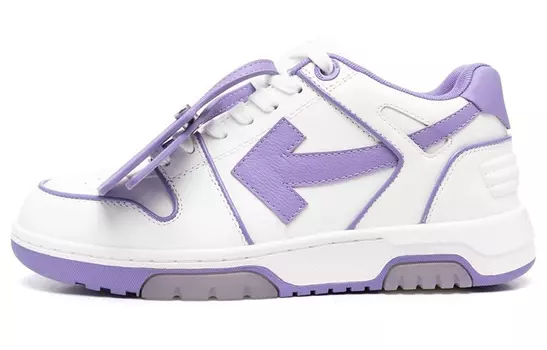 Кроссовки OFF-WHITE Out Of Office Low-Top Leather Sneaker 'Purple White' Women's