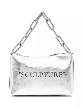 Off-White сумка на плечо Block Pouch, серебристый