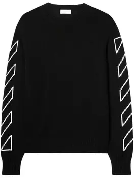 Off-White свитер Outline с полосками Diag, черный