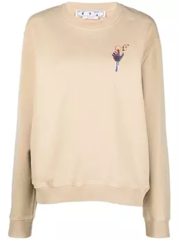 Off-White толстовка Draining Man с вышитым логотипом, нейтральный цвет