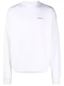 Off-White толстовка из органического хлопка с логотипом Arrows, белый