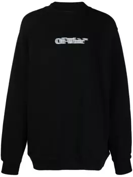Off-White толстовка из органического хлопка с логотипом, черный