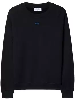 Off-White толстовка из органического хлопка с вышитым логотипом, черный