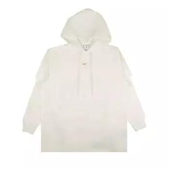 Off-White Толстовка с двойной футболкой с трафаретом, цвет Белый