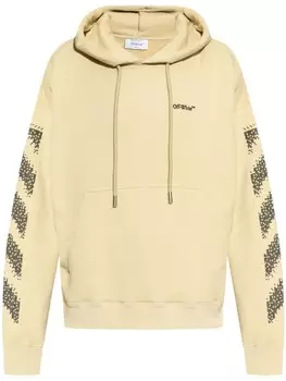 Off-White толстовка с капюшоном из хлопка с вышитым логотипом, желтый