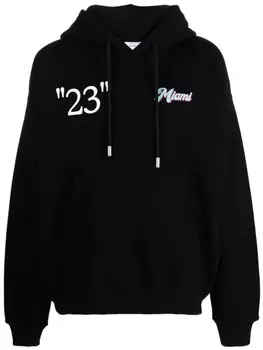 Off-White толстовка с капюшоном из хлопка с графическим принтом, черный