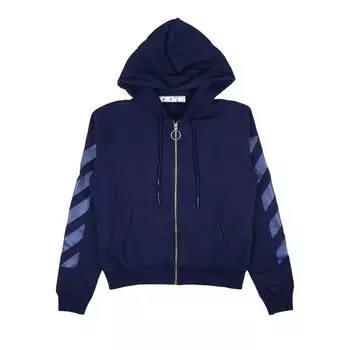 Off-White Толстовка с капюшоном на молнии Rubber Arrow, цвет Синий