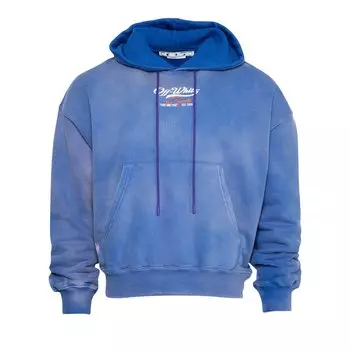 Off-White Толстовка с капюшоном Wave Off, цвет Фиолетовый/Белый