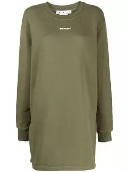 Off-White толстовка с логотипом Floral Arrows, зеленый