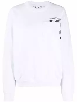 Off-White толстовка с логотипом Marker, белый