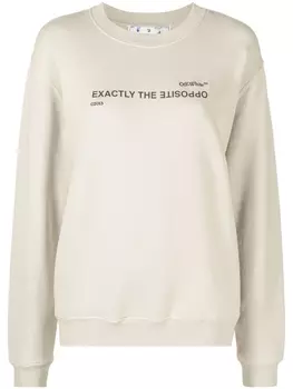 Off-White толстовка с надписью, нейтральный цвет