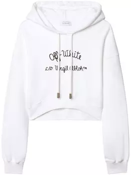 Off-White толстовка с вышитым логотипом, белый