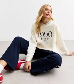 Off-White Толстовка с вышивкой 1990-х годов New Look, белый