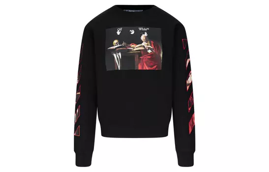 Толстовка Off-White с принтом, черный