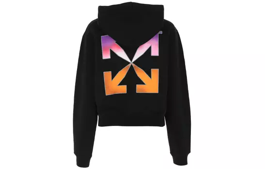 Толстовка Off-White, черный / розово-оранжевый