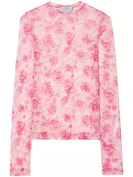 Off-White топ Off Stamp Roses, розовый