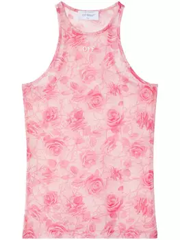 Off-White топ Off Stamp Roses, розовый
