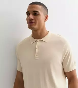 Off-White Топ-поло тонкой вязки узкого кроя New Look, белый