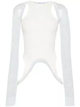Off-White топ Racerback со вставками, нейтральный цвет