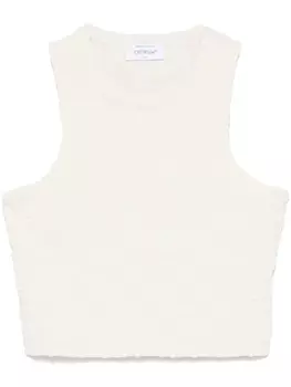 Off-White топ с логотипом, белый