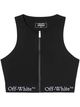 Off-White топ с логотипом, черный