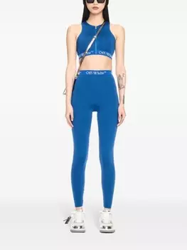 Off-White топ с логотипом, синий