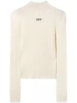 Off-White топ с логотипом, выполненный методом интарсии, нейтральный цвет