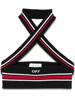 Off-White топ с перекрестными бретелями, черный