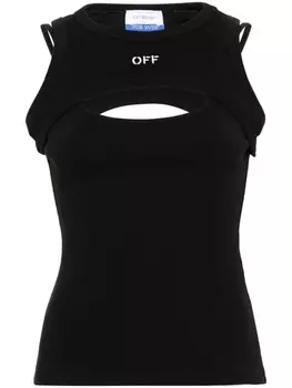 Off-White топ с вышивкой Off, черный