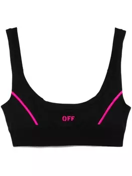 Off-White топ с жаккардовым логотипом, черный