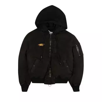 Off-White Трафаретный винтажный бомбер Черный