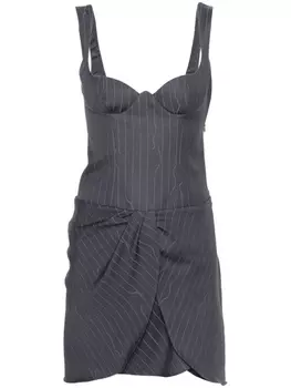 Off-White юбка мини Pinstripe Twist, серый