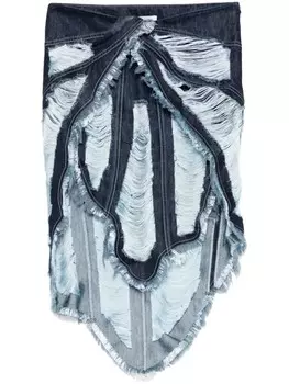 Off-White юбка мини с прорезями, синий