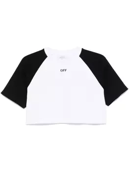 Off-White укороченная футболка, белый