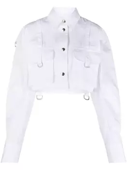 Off-White укороченная рубашка Co Cargo, синий