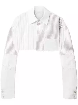 Off-White укороченная рубашка в полоску, белый