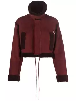 Off-White укороченная шуба, красный