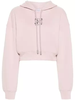 Off-White укороченное худи Bling Leaves Arrow, розовый