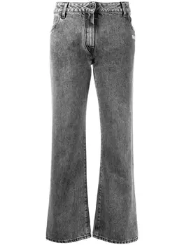 Off-White укороченные джинсы средней посадки, черный