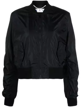 Off-White укороченный бомбер в полоску Diag, черный