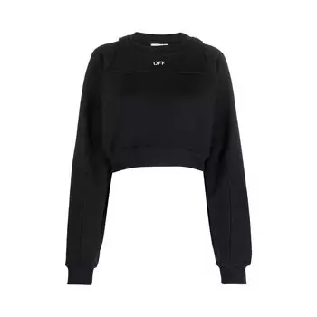 Off-White Укороченный круглый вырез с круглым вырезом Off Stamp, цвет Синий/Белый