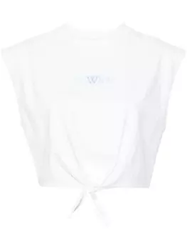 Off-White укороченный топ с логотипом Arrows, белый