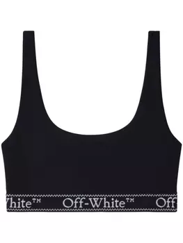 Off-White укороченный топ с логотипом, черный