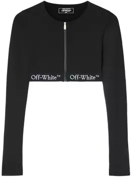 Off-White укороченный топ с логотипом, черный